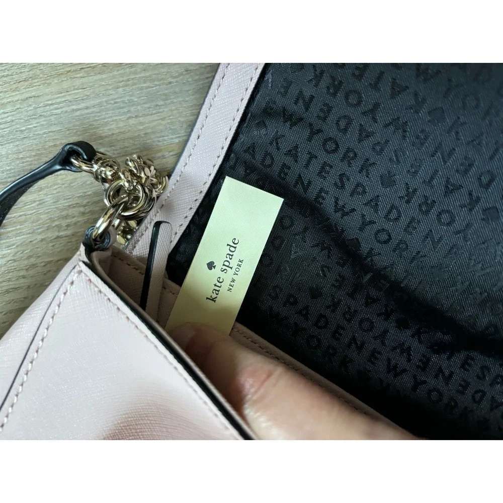 Kate‎ Spade Addison Laurel Way Crossbody Shoulder Bag Chain Pink Black